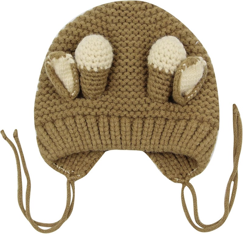 MINGSEECESS Kids Knitted Beanie Hat Cute Frog Cartoon Winter Warmer Cap with Big Eyes for Baby Boys Girls - Image 3